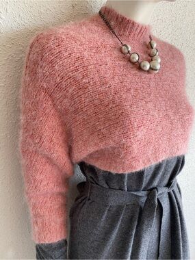 Wilfred Coral Pink Cropped Crew Sweater
